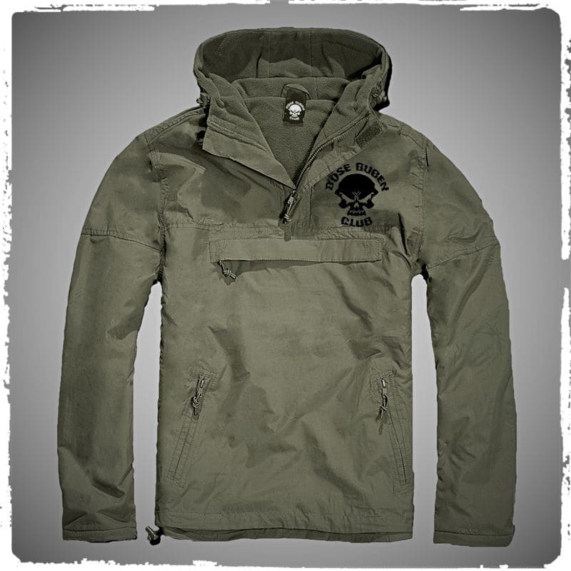 Windbreaker oliv / Logo gestickt