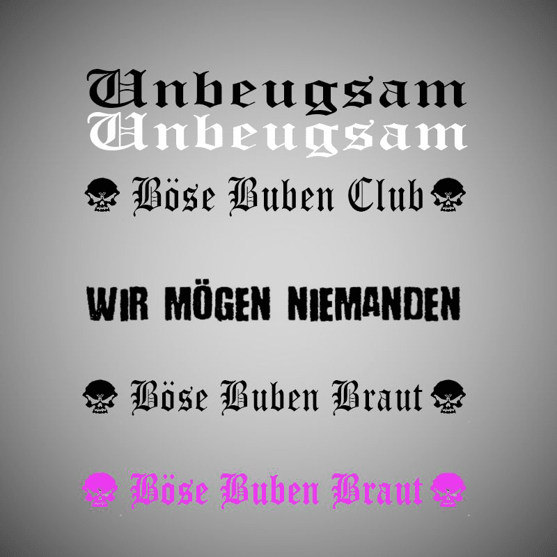 Schriftzugaufkleber ausgestanzt