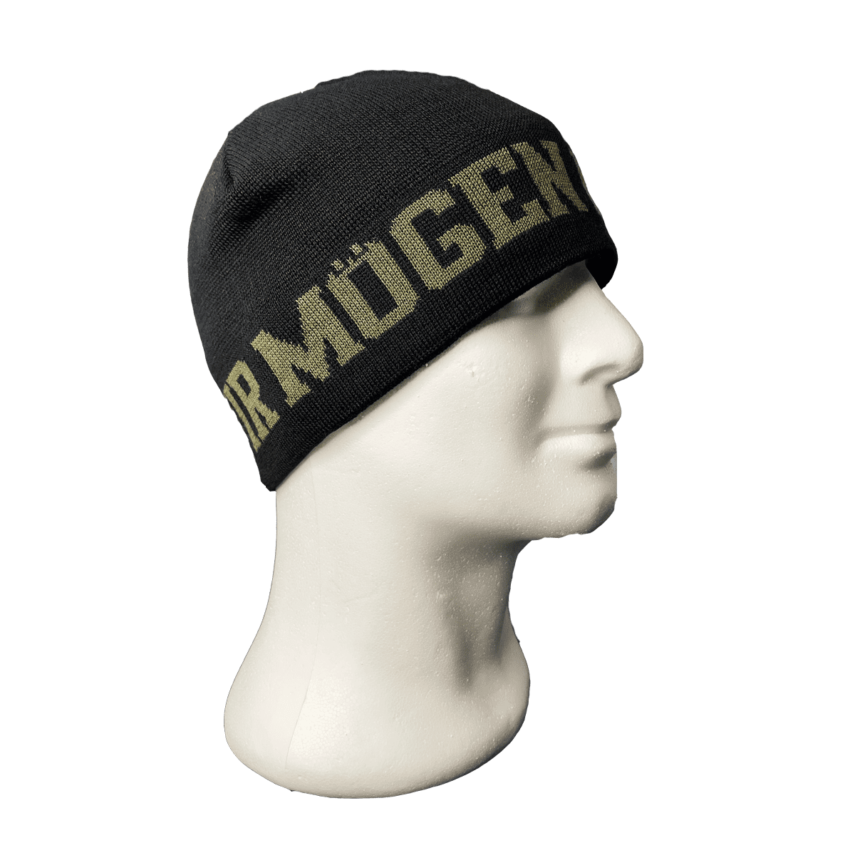 Beanie - Wir mögen niemanden / Grau und Oliv