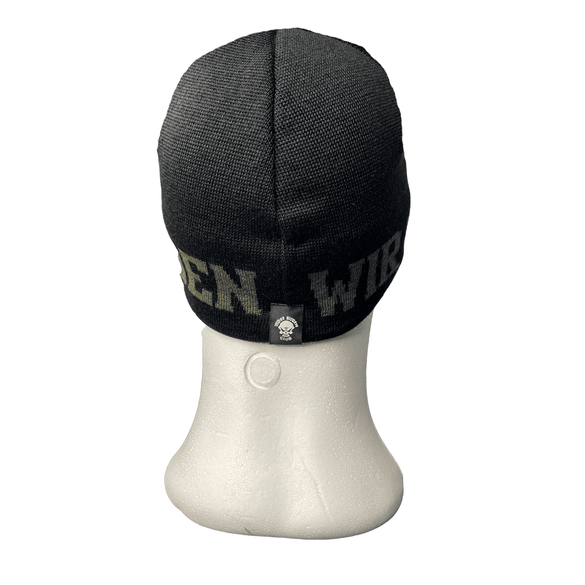 Beanie - Wir mögen niemanden / Grau und Oliv