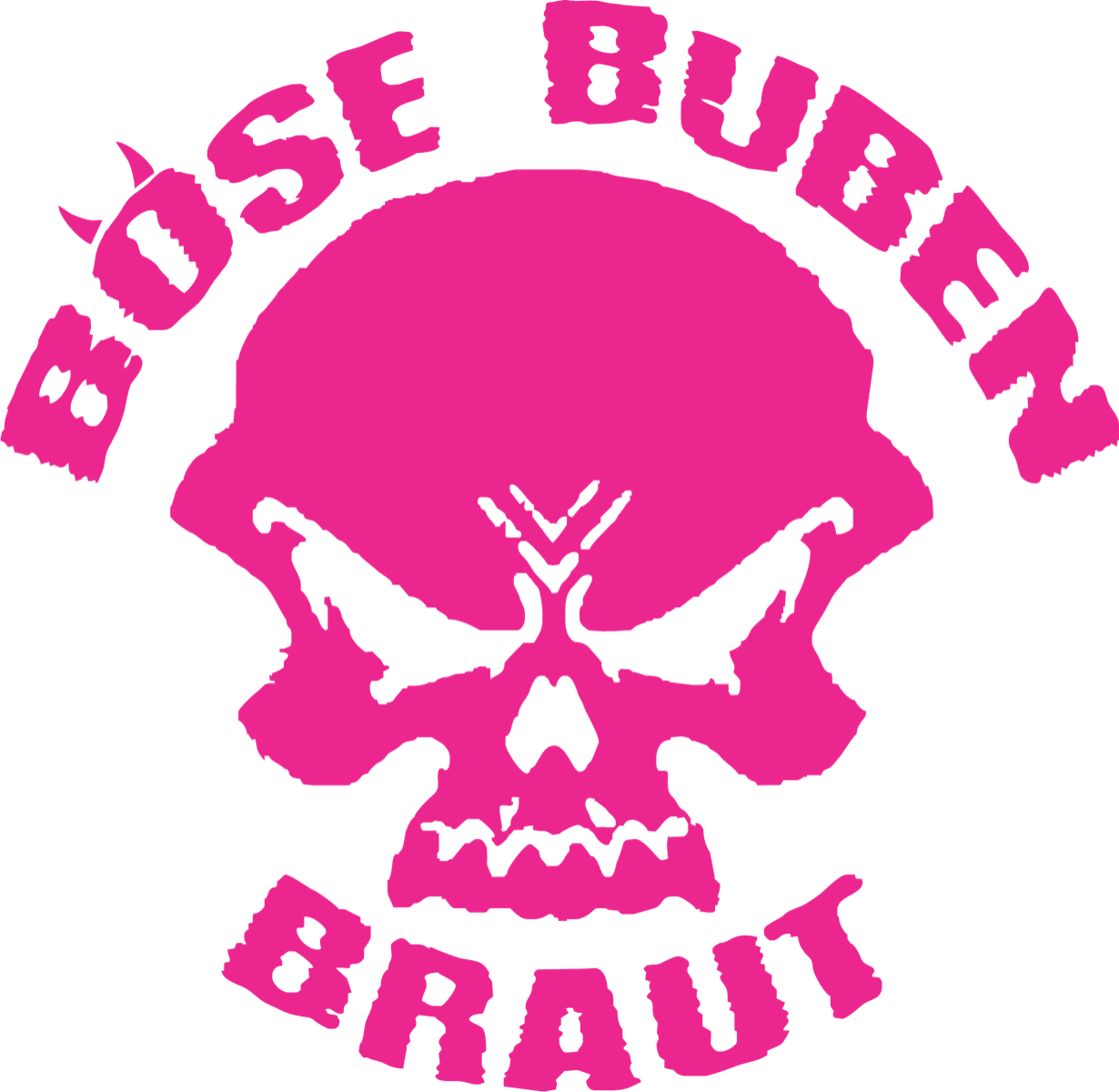 Heckscheibenaufkleber - Böse Buben Braut Logo - pink