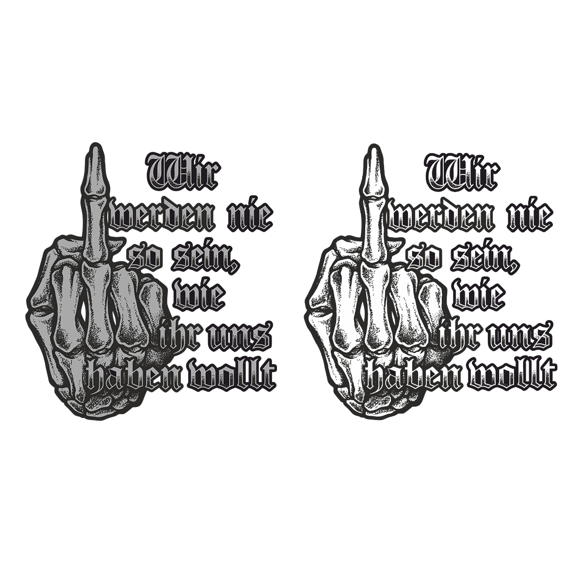 Heckscheibenaufkleber - Wir werden nie so sein