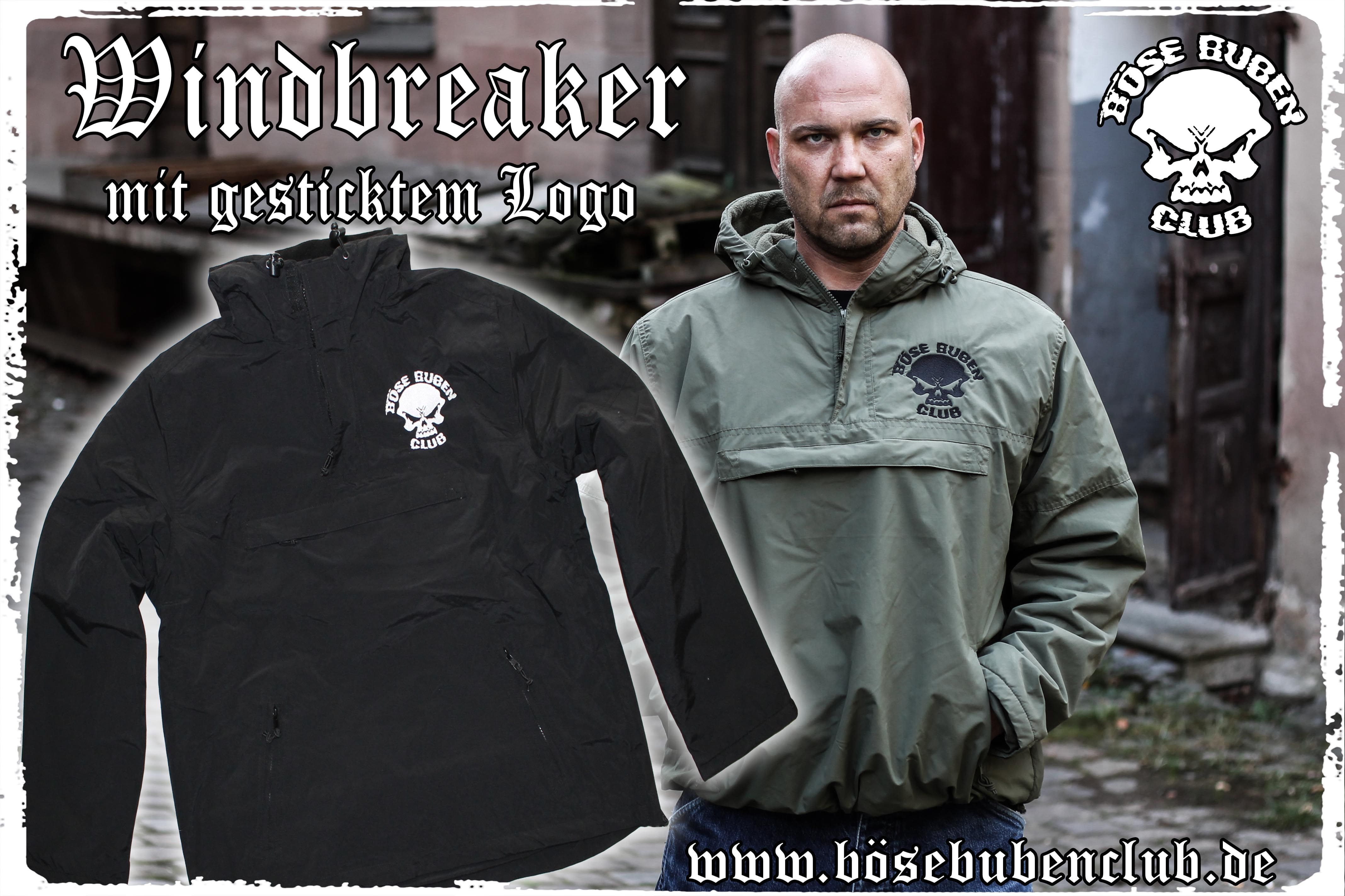 Windbreaker oliv / Logo gestickt