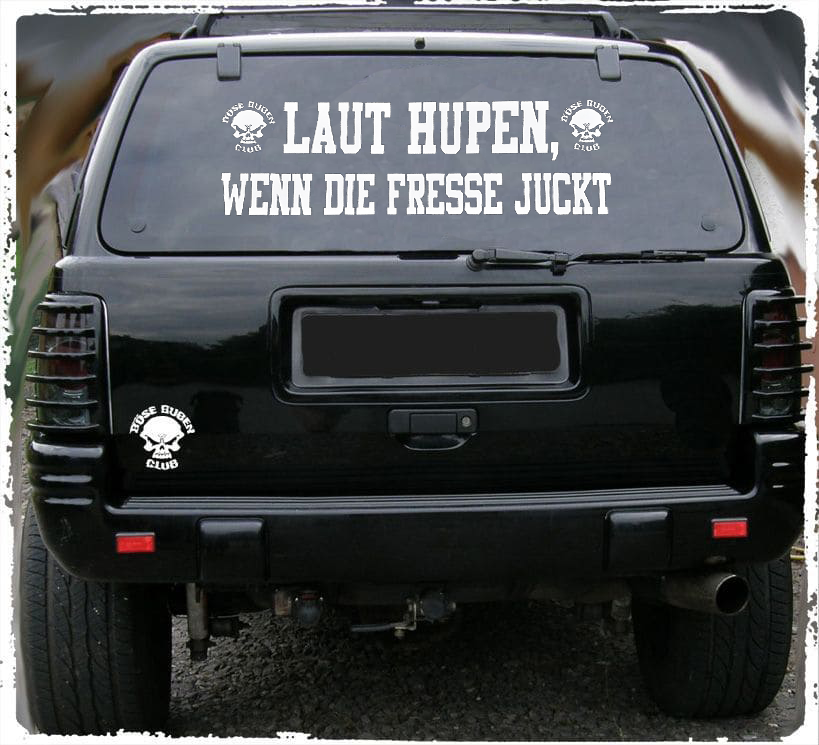 Heckscheibenaufkleber - Laut Hupen