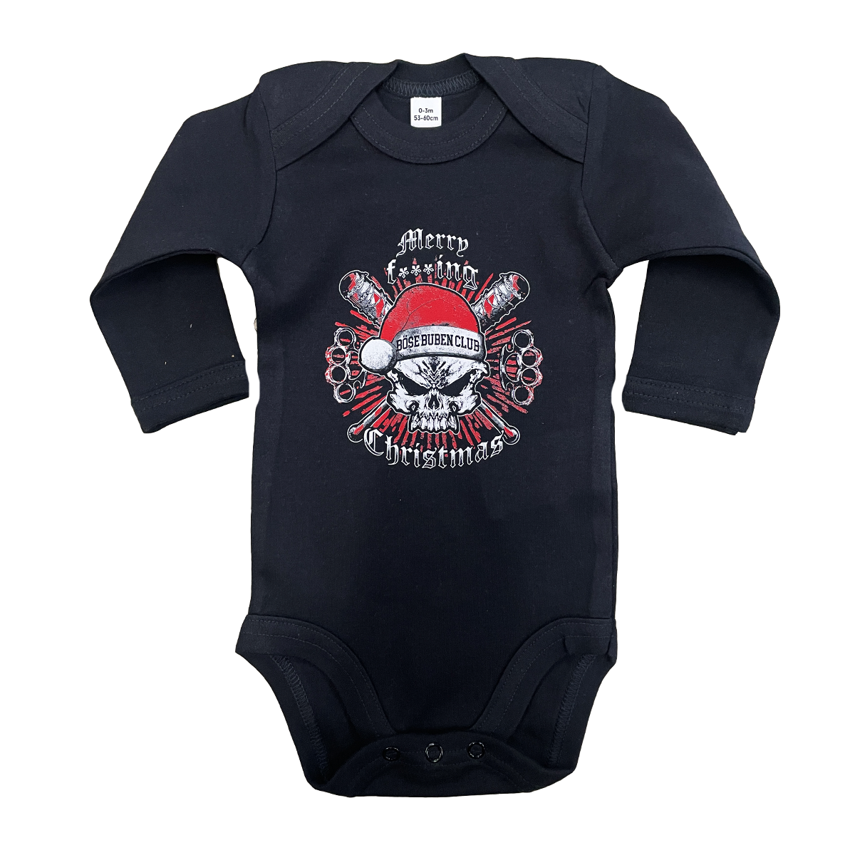 Baby Body Langarm Weihnachtsskull