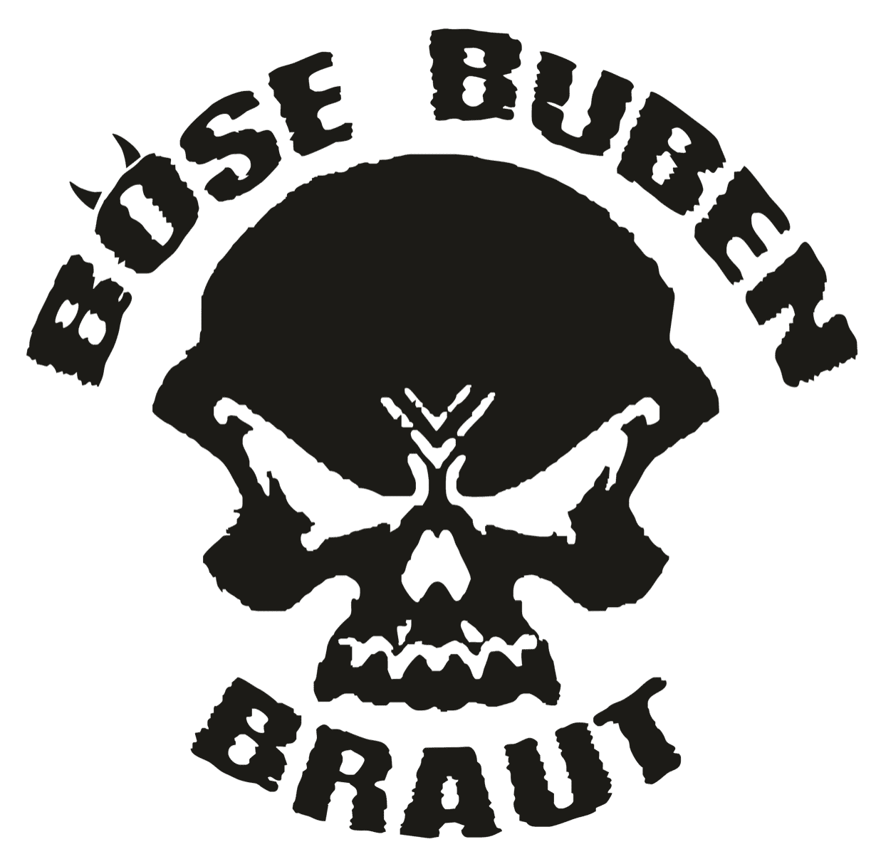 Heckscheibenaufkleber - Böse Buben Braut Logo - schwarz