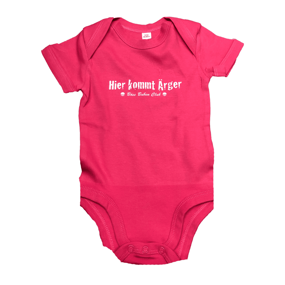 Böse Buben Club Baby Body - Hier kommt Ärger - pink