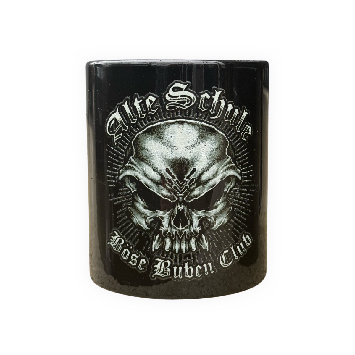 Tasse Schwarz Alte Schule Skull