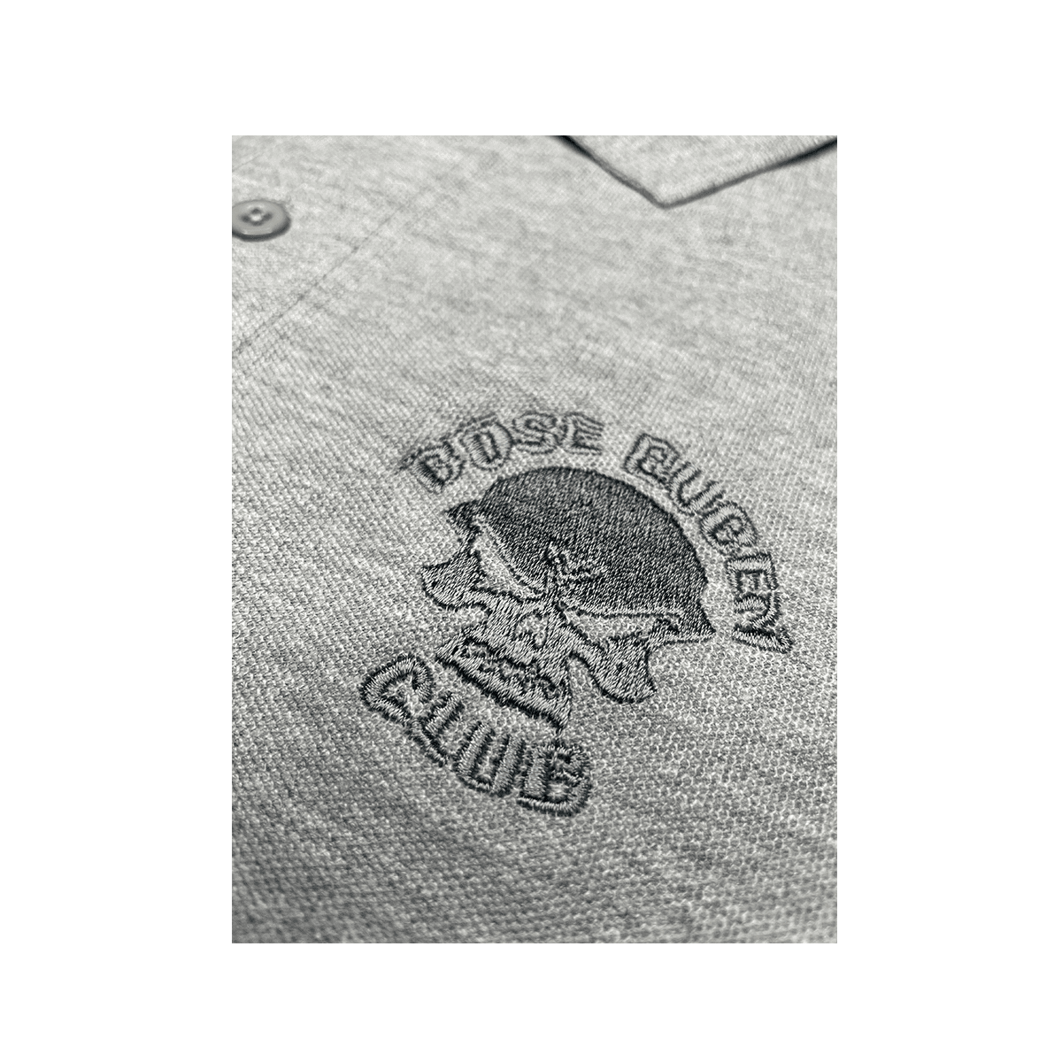 Böse Buben Club Polo Logo Grau