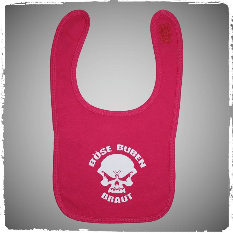 Böse Buben Braut Baby Latz - Logo - pink